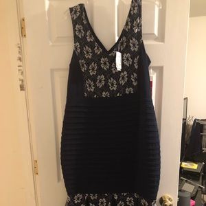 Navy and silver formal dress